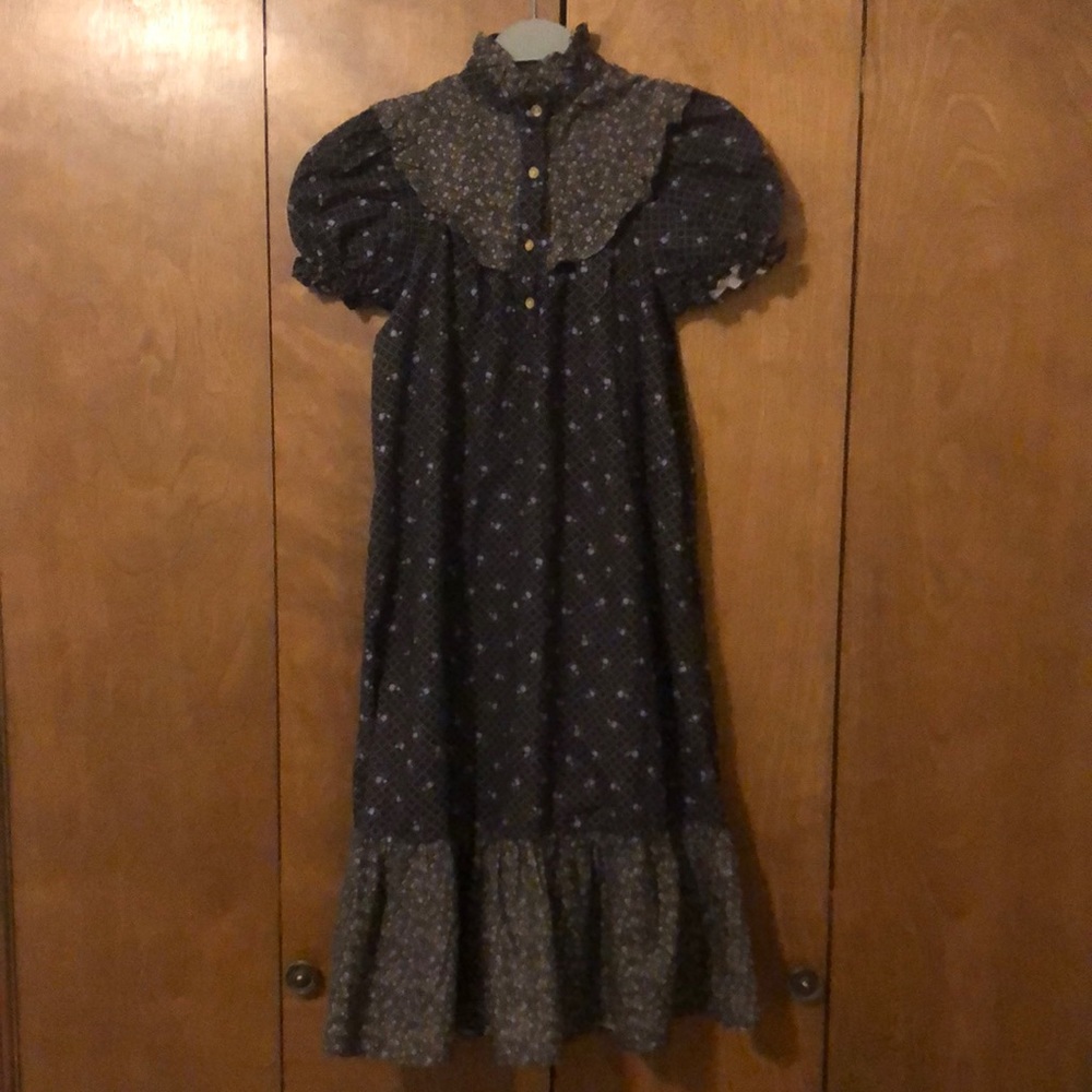 VINTAGE 70’s Eber San Francisco High-Necked Prairie Dress